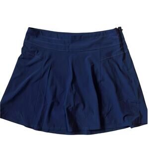 Athleta ALL DAY SKORT Jupe-Short Tennis Skirt | Womens 16, Navy Blue EUC